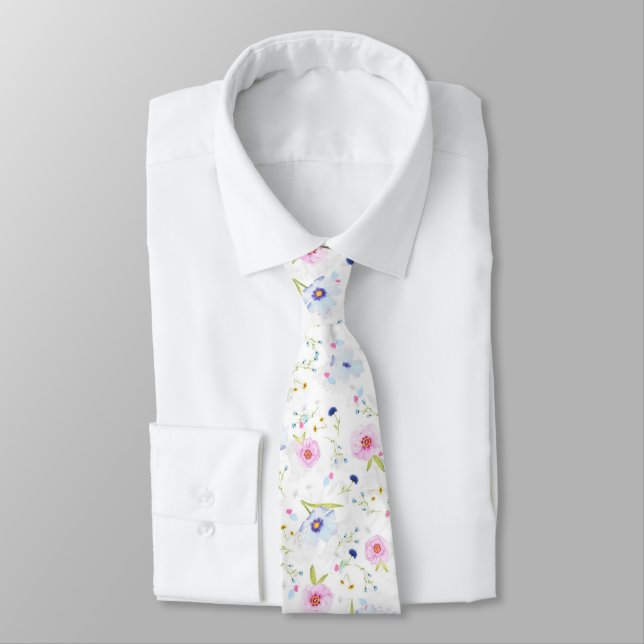 Pattern Floral Neck Tie Krawatte (Gebunden)