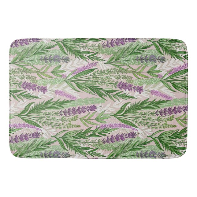 Pattern Fresh Lavender Flowers Badematte (Vorderseite)