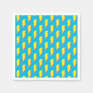 Pattern Fun Blue Yellow Bolt Neon Retro der 80er/9 Serviette