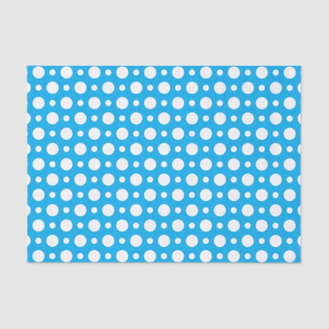 PATTERN FÜR BLUE & WHITE POLKA-DOTS SEIDENPAPIER (Vorderseite)