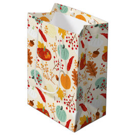 Pattern für Herbstpumpen und Blätter Mittlere Geschenktüte