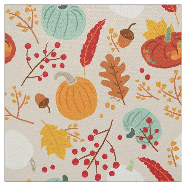 Pattern für Herbstpumpen und Blätter Stoff (Muster)