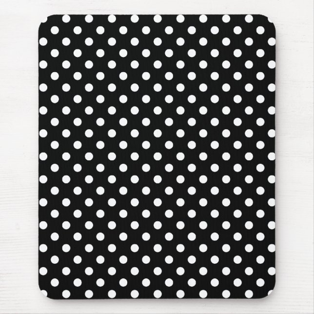 Pattern für schwarze und weiße Polka-Punkte-Mouse- Mousepad (Vorne)