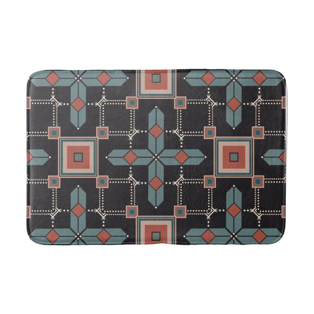 Pattern Geometric Vintag Trendy Badematte (Vorderseite)