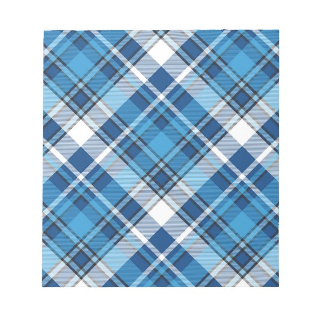 Pattern Geometric Vintag Trendy Blue Notizblock (Vorderseite)