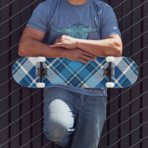 Pattern Geometric Vintag Trendy Blue Skateboard