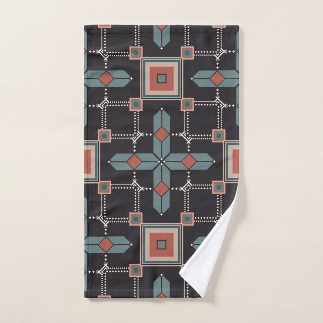 Pattern Geometric Vintag Trendy Handtuch (Handtuch)