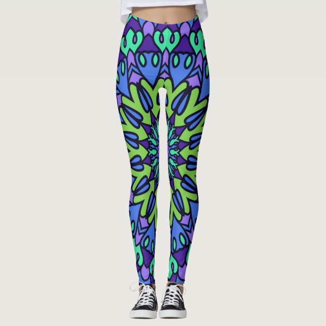 Pattern Geometric Vintag Trendy Niedlich Leggings (Vorderseite)