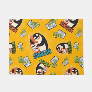 Pattern-Gin, Ginguin-Pinguin-Geschenk für Gin-Fan Fußmatte