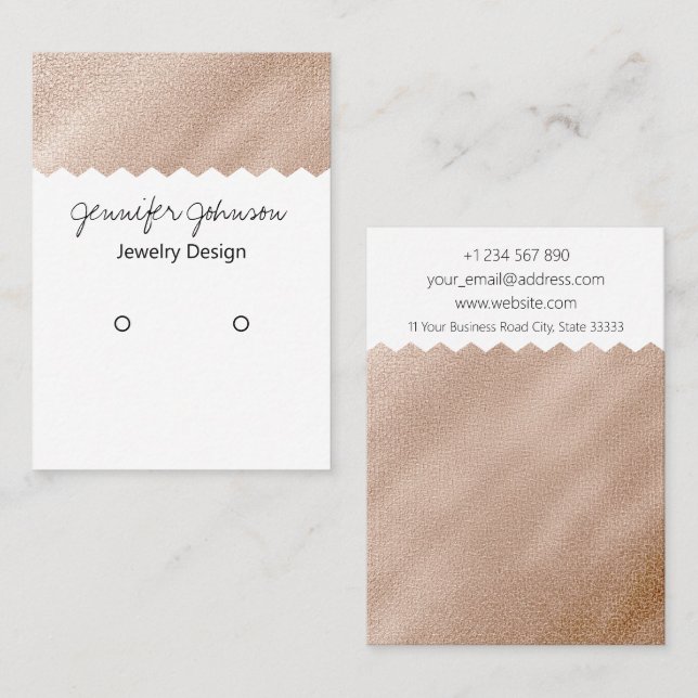Pattern Gold Foil Ohrring Display Card Visitenkarte (Vorne/Hinten)