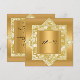 PATTERN GOLD GLITZER WEDD EINLADUNG