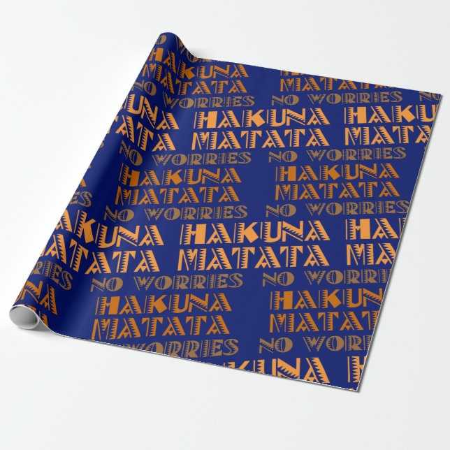 Pattern Hakuna Matata, keine Sorge in Swahili Geschenkpapier (Ungerollt)