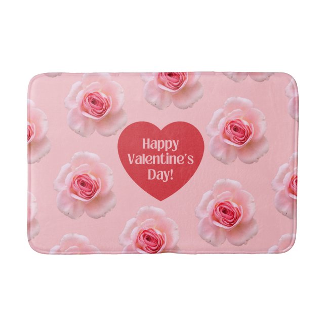 Pattern Happy Valentine`s Day 2023 Hintergrund Badematte (Vorderseite)