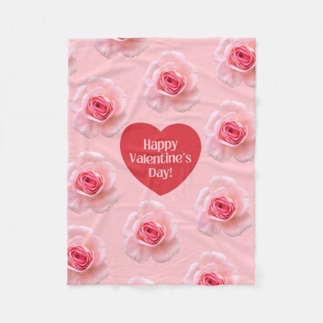 Pattern Happy Valentine`s Day 2024 Hintergrund Fleecedecke (Vorderseite)