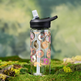 Pattern Heart Donuts Valentines Pink Water Bottle Trinkflasche