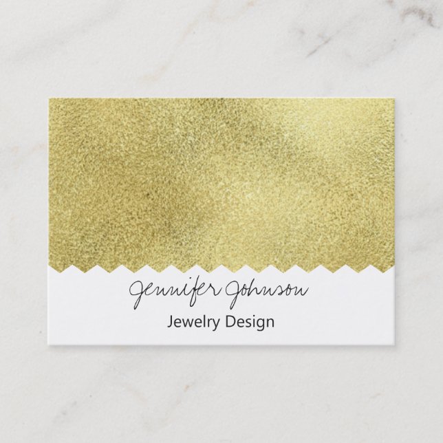 Pattern Jewelier Design Gold Glitzer Visitenkarte (Vorderseite)