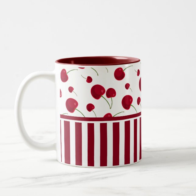 Pattern Kirschfrüchte Kaffeepause Tasse (Links)