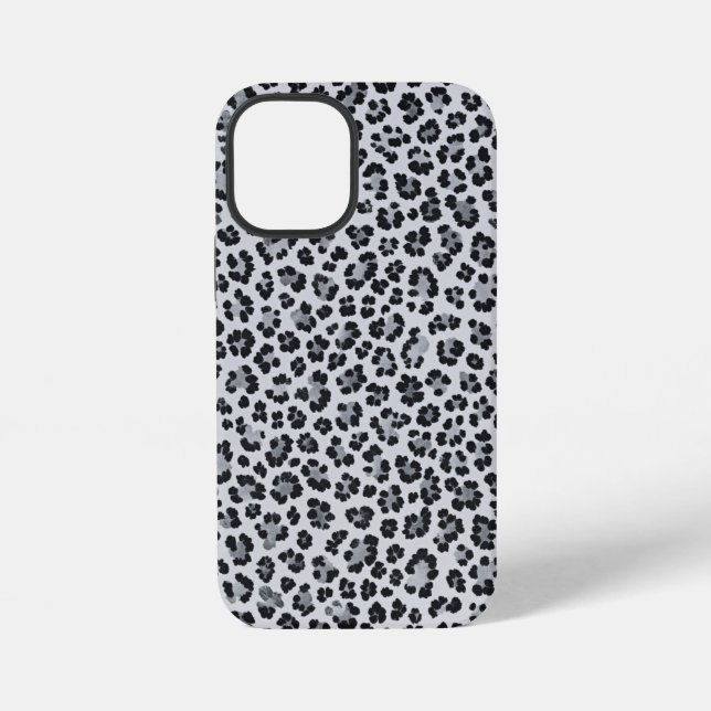 Pattern Leopard Print Gray iPhone Hülle (Rückseite)