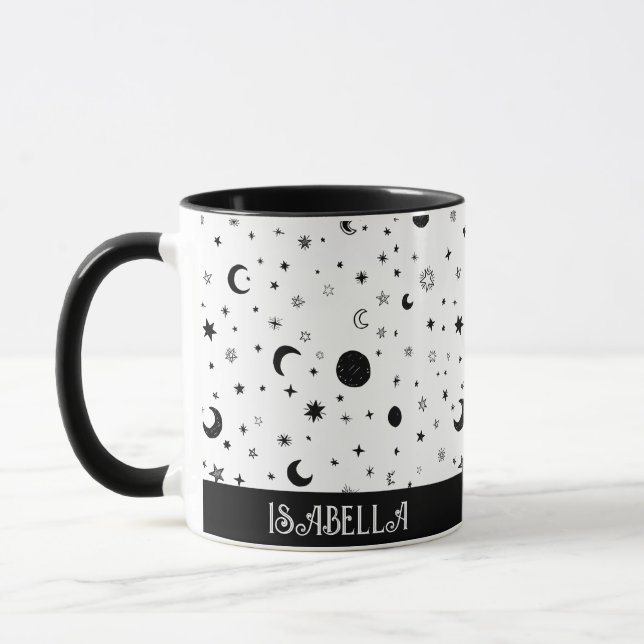 Pattern Moon and Stars Tasse (Links)
