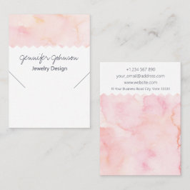 Pattern Necklace Watercolor Rose Display Card Visitenkarte