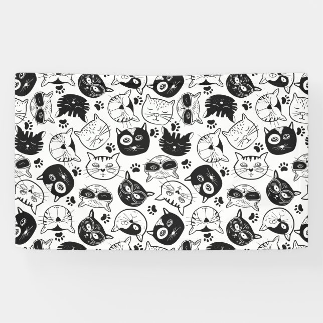 Pattern niedliche Katze, Maine Coon Banner (Horizontal)