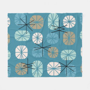 Pattern Oblongs Aquamarin White Gold Fleecedecke