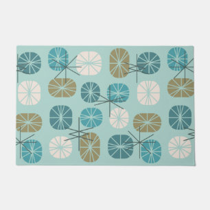 Pattern Oblongs Aquamarine Gold Fußmatte