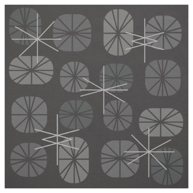 Pattern Oblongs Dark Gray Stoff (Muster)