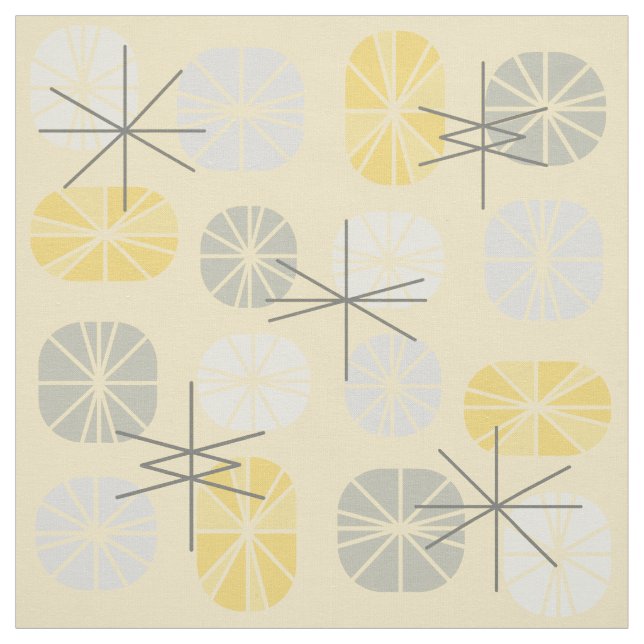 Pattern Oblongs Yellow Gray Stoff (Muster)