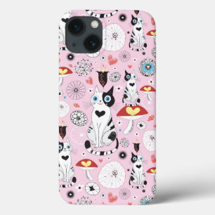 pattern of cats and flowers Case-Mate iPhone hülle