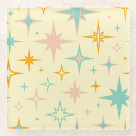 Pattern of colorful retro stars glasuntersetzer