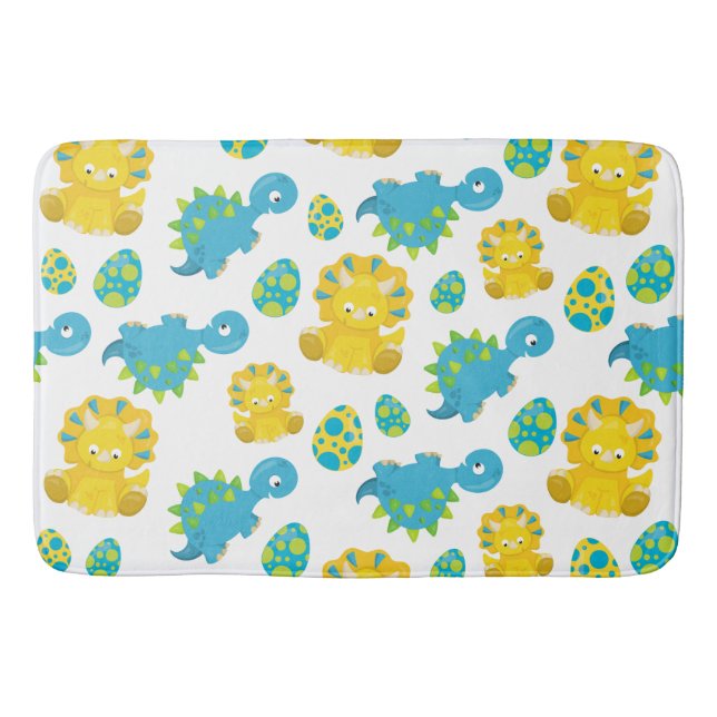 Pattern of Dinosaurs, Cute Dinosaurs, Baby Dino Badematte (Vorderseite)