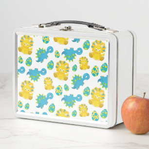 Pattern of Dinosaurs, Cute Dinosaurs, Baby Dino Metall Brotdose