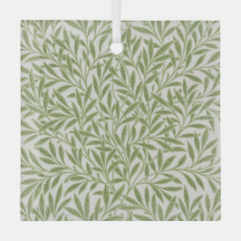 Pattern of green leafy branches ornament aus glas