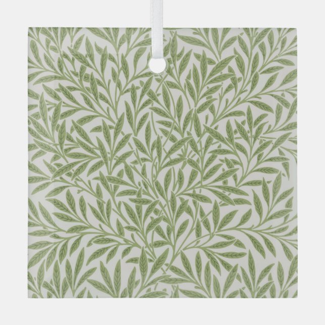 Pattern of green leafy branches  ornament aus glas (Vorderseite)