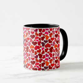 Pattern of Hearts Stylish Modern Pink Red Chic Tasse