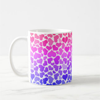 Pattern of Hearts Stylish Modern Violet Pink Chic Kaffeetasse