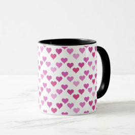 Pattern of Hearts Stylish Modern White Pink Chic  Tasse