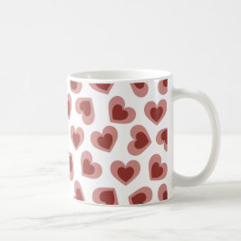 Pattern of Hearts Stylish Modern White Red Chic  Kaffeetasse