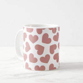 Pattern of Hearts Stylish Modern White Red Chic  Kaffeetasse