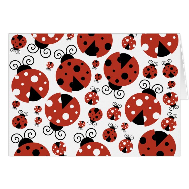 Pattern of Ladybugs, Cute Ladybugs, Red Ladybugs (Vorderseite (Horizontal))