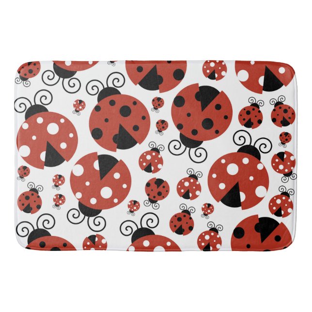Pattern of Ladybugs, Cute Ladybugs, Red Ladybugs Badematte (Vorderseite)
