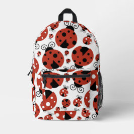 Pattern of Ladybugs, Cute Ladybugs, Red Ladybugs Bedruckter Rucksack