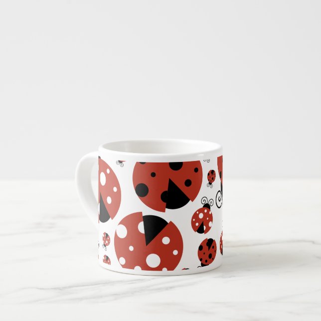 Pattern of Ladybugs, Cute Ladybugs, Red Ladybugs Espressotasse (Vorderseite Links)