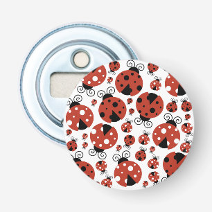 Pattern of Ladybugs, Cute Ladybugs, Red Ladybugs Flaschenöffner