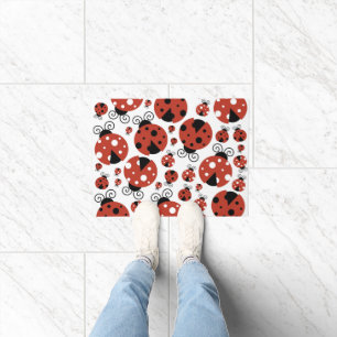 Pattern of Ladybugs, Cute Ladybugs, Red Ladybugs Fußmatte