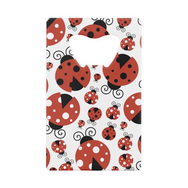 Pattern of Ladybugs, Cute Ladybugs, Red Ladybugs Geldbeutel Flaschenöffner (Vorderseite)