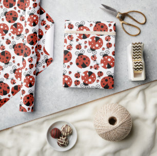 Pattern of Ladybugs, Cute Ladybugs, Red Ladybugs Geschenkpapier