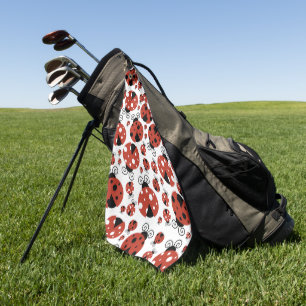 Pattern of Ladybugs, Cute Ladybugs, Red Ladybugs Golfhandtuch