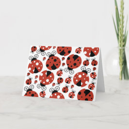 Pattern of Ladybugs, Cute Ladybugs, Red Ladybugs Karte